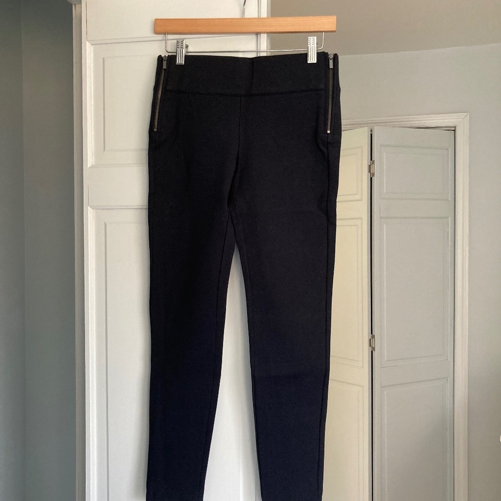 Zara Navy Blue Medium Side Zip Leggings